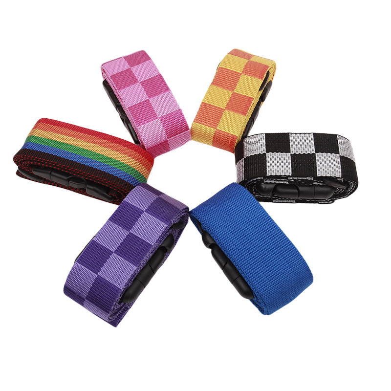 现货一字多色格纹加厚行李打包带旅游行李箱绑带 旅行拉杆箱扎带