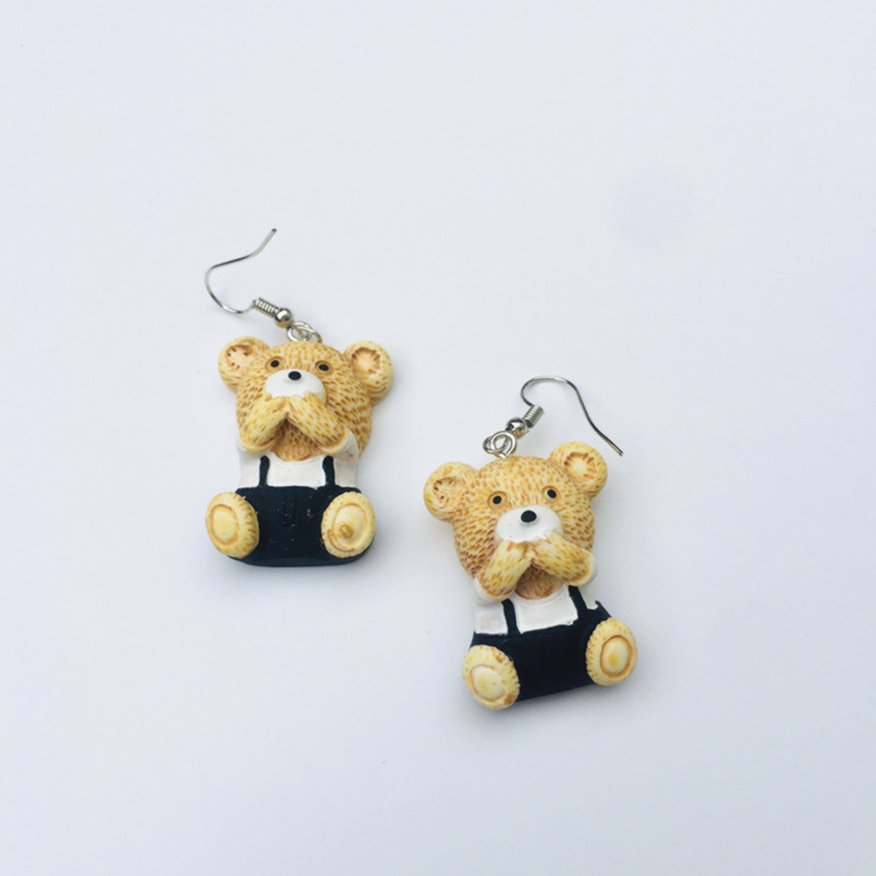 1 Pair Cute Bear Resin Women's Drop Earrings display picture 5