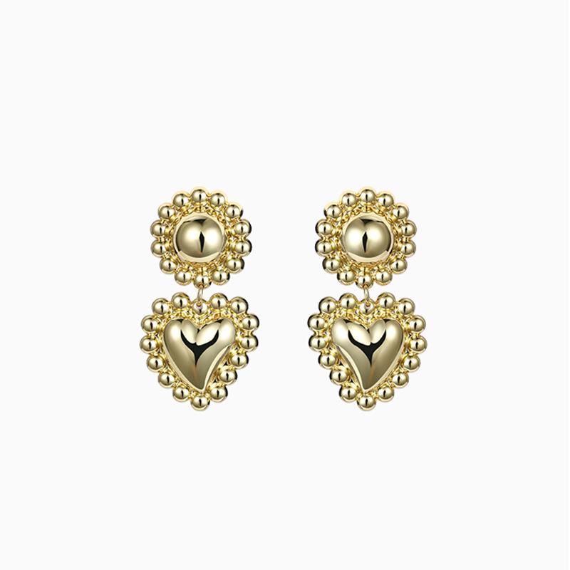 Retro Heart Earrings display picture 9