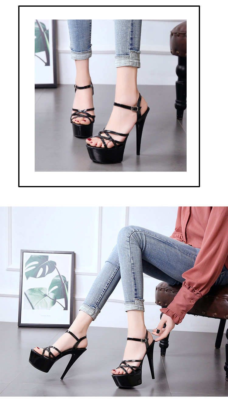 Summer New Word Sandals Waterproof Platform Sexy Nightclub Super High Heel Sexy Women's Shoes display picture 6