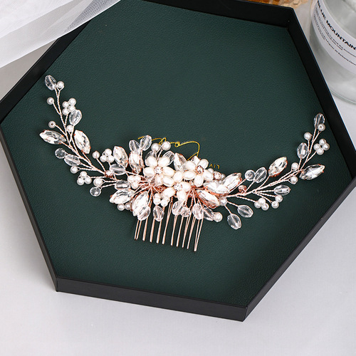 Hairpin hair clip hair accessories for women Headdress pin Pearl Hair Comb Wedding Dress Accessories pan hair headdress