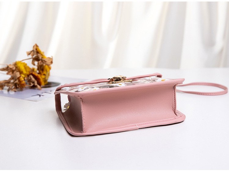 Daisy Pattern All Seasons Season Women's Gender Women's Large All Seasons Tpu Pu Leather Daisy Vintage Style Square Lock Clasp Shoulder Bag