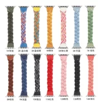 Apple, woven elastic watch strap handmade with pigtail