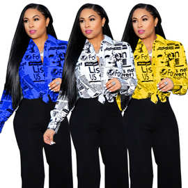 亚马逊 wish独立站爆款新品欧美性感YW010现货女士衬衫跨境货源