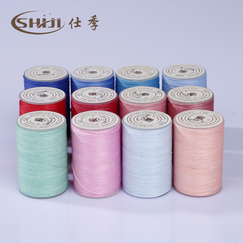 厂家批发0.45mm 80米 蜡绳蜡线涤纶缝纫圆蜡线手工皮具高强线手缝|ms