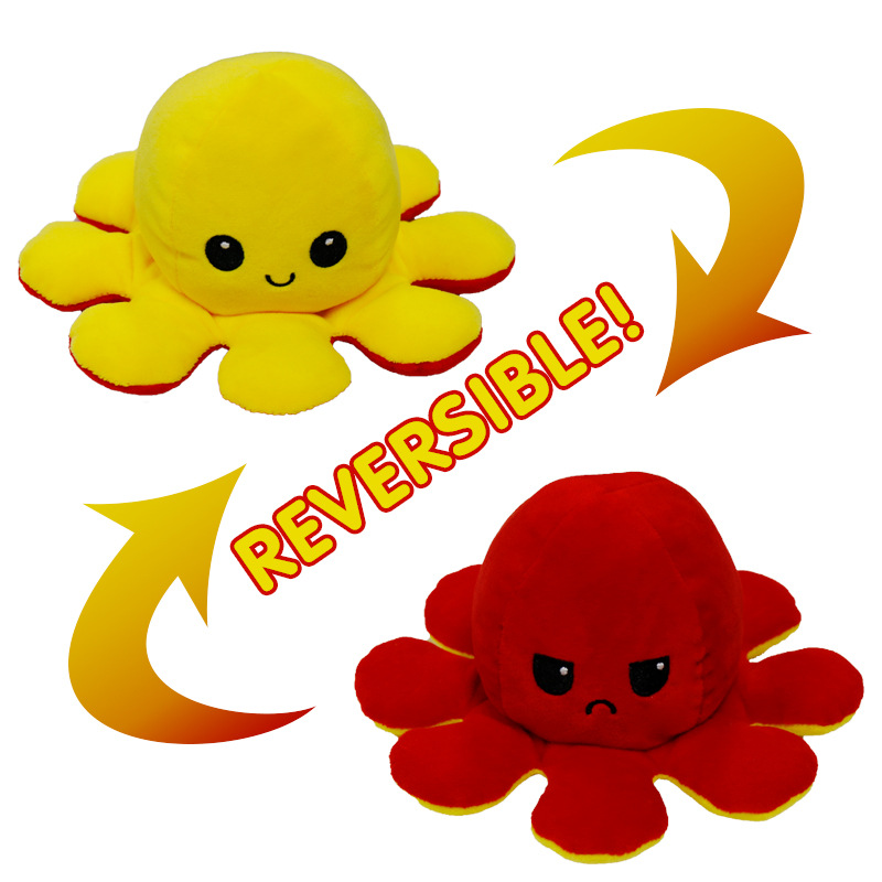 Flip Octopus Cute Multicolor Doll Double Face Expression Flip Octopus Doll Plush Toy display picture 11