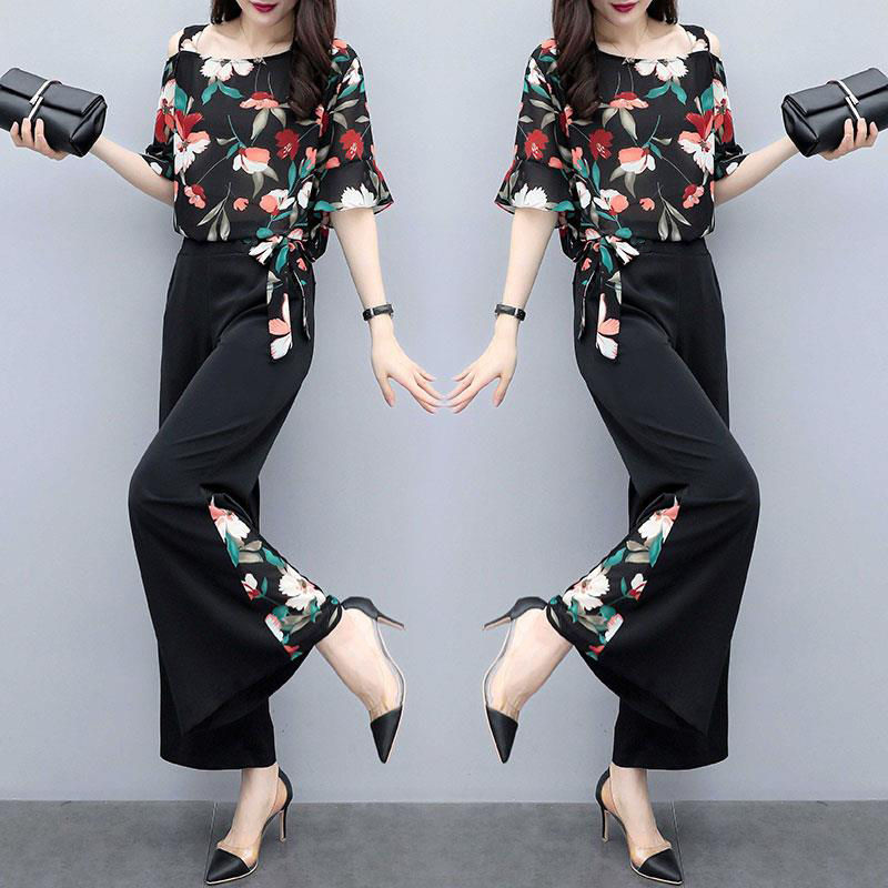 阔腿裤套装2020夏装新款很仙的洋气网红两件套时尚休闲显瘦女装潮