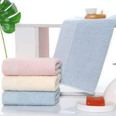 High-Yang High-end Solid Color Pure Cotton Damask Striped Advertising Exclusive Logo Embroidered Manufacturer Wholesale Towel Gift Box