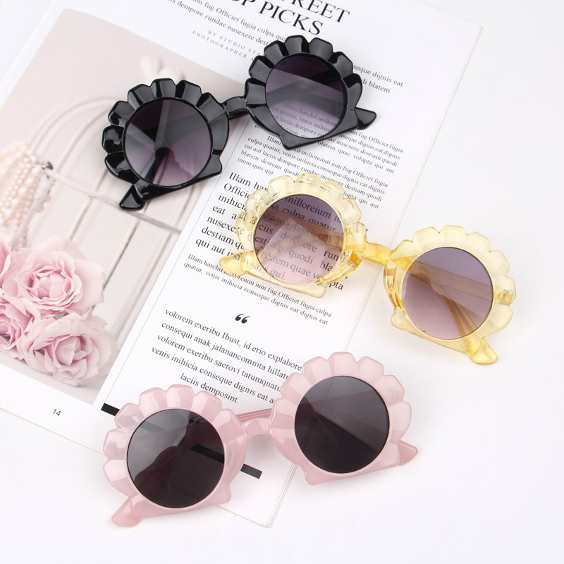 45g Weight Full Frame Glasses Structure Vacation Shell UV400 Protection Resin Special-Shaped Mirror Full Frame Kids Sunglasses