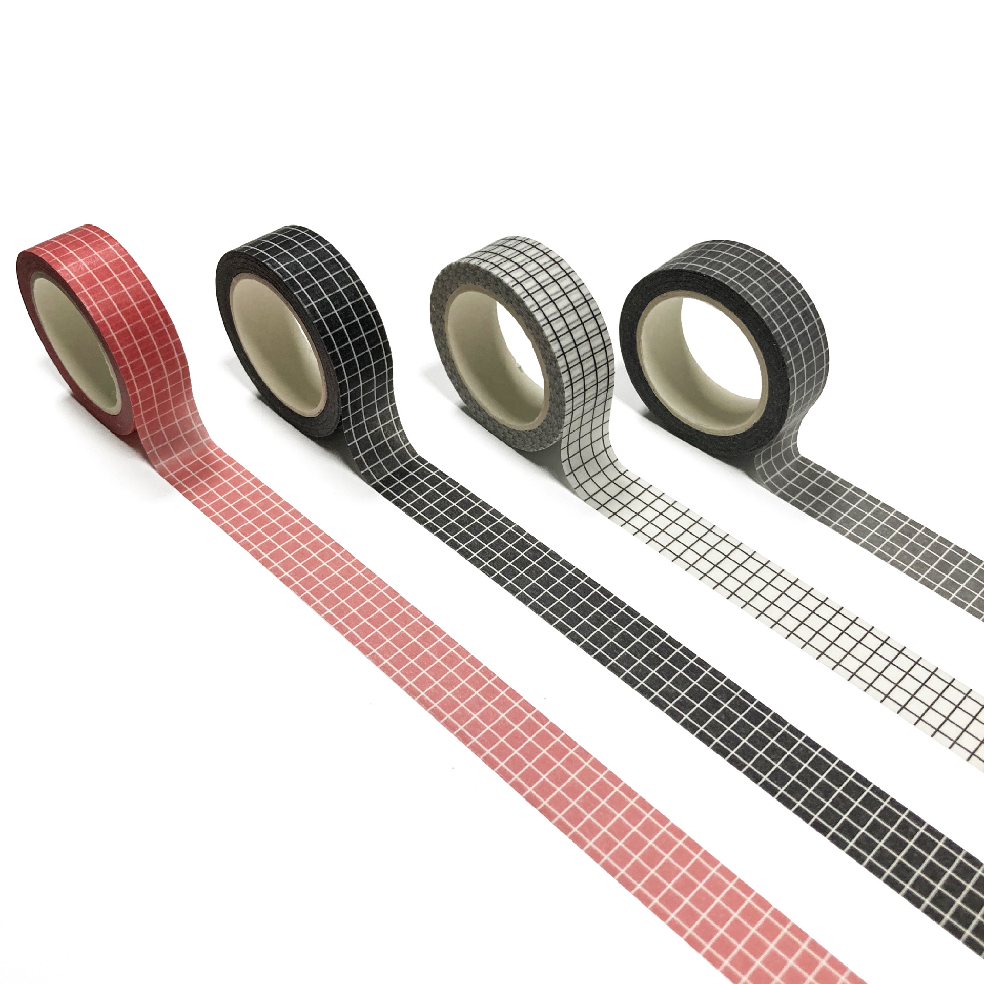 来图定做日本和纸胶带 手帐diy白色布纹款各种格子可加工定制胶带|ms