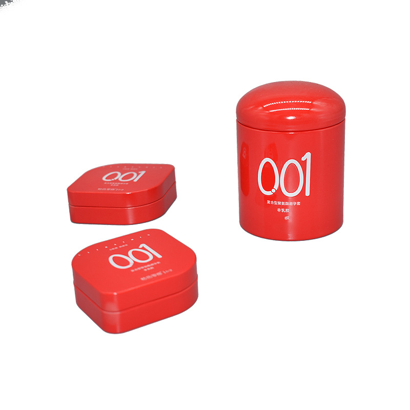 避孕套收纳小铁盒定制 精致两性用品包装铁罐 安全套铁盒包装