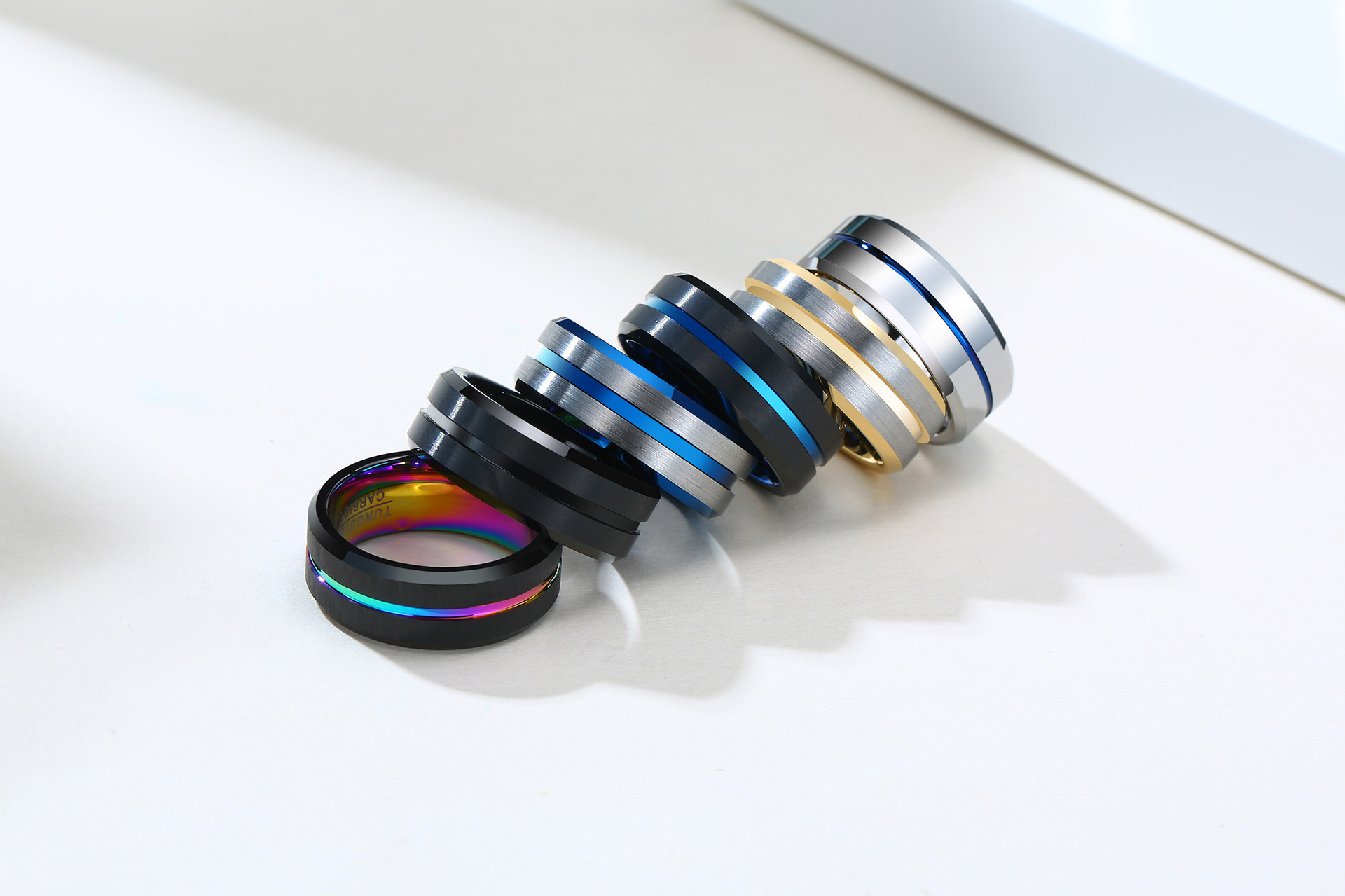 Fashion Letter Tungsten Steel Rings Plating Stainless Steel Rings