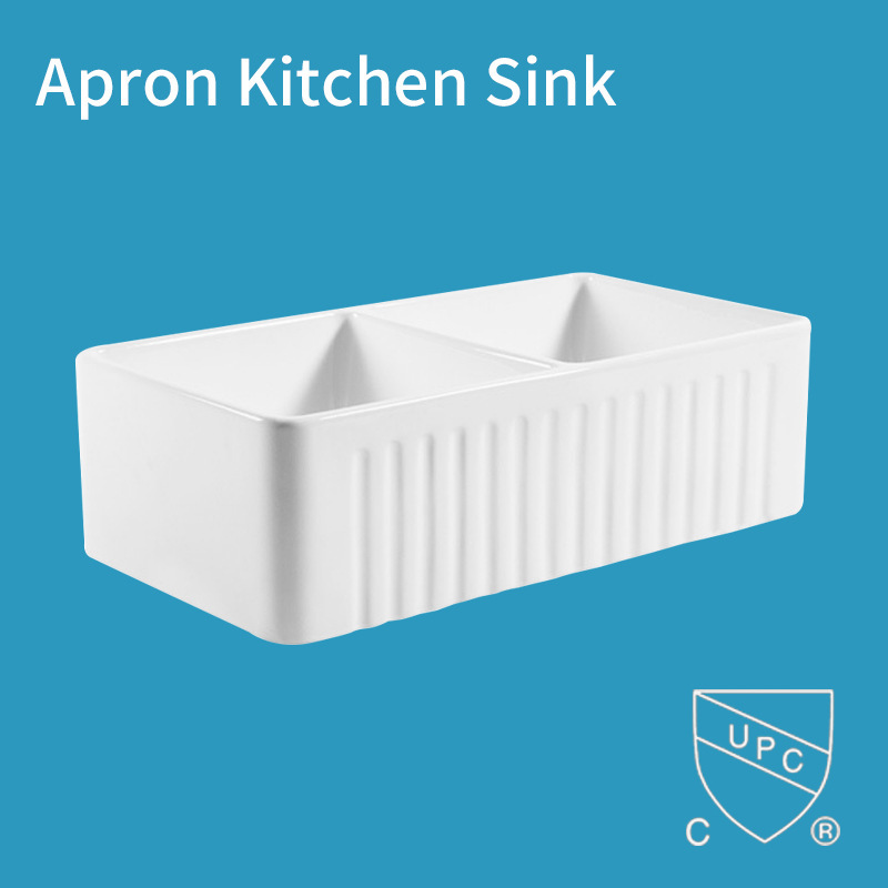 MIJIC Minjie Sanitary Ware 3318A Ceramic Sink Cabinet Double Basin Large Vegetable Basin Cross-border E-Commerce Export Source