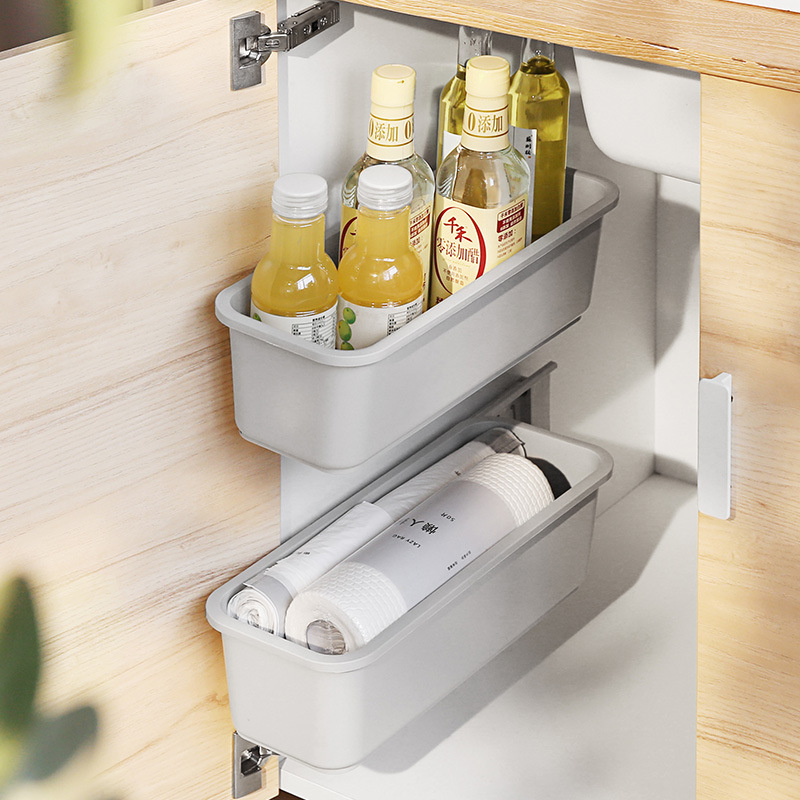Yiyu Yishe Kitchen Storage Rack Pull-Out Storage Box No Drilling Storage Box Drawer Type Under Sink Storage Rack