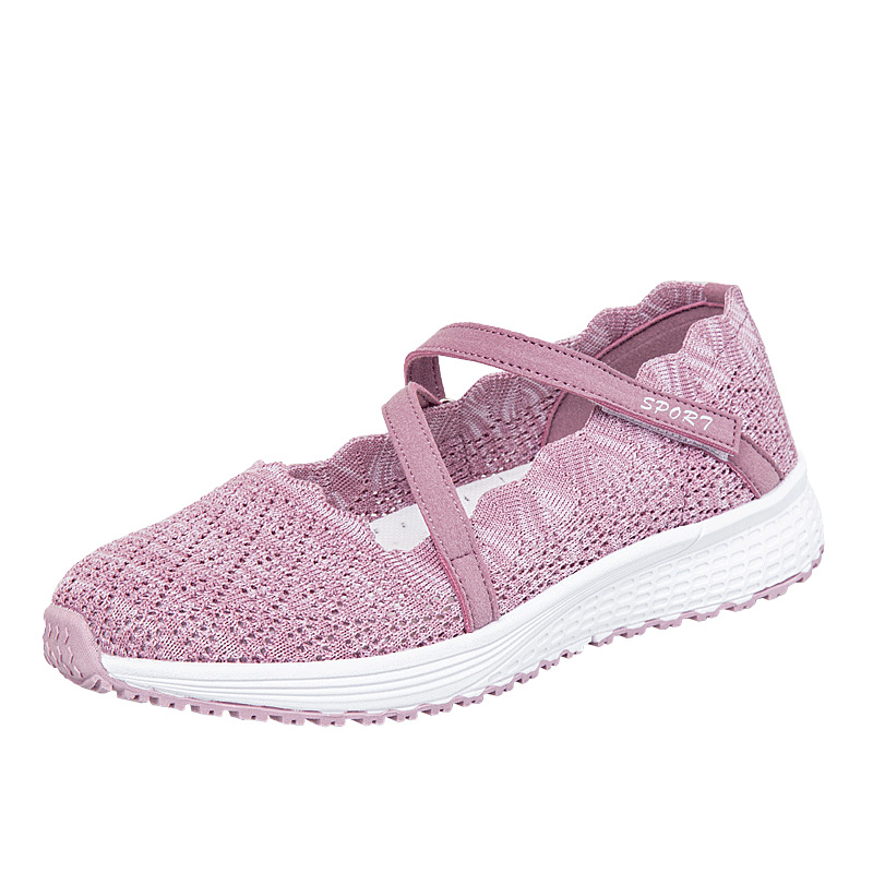 夏季网面透气老北京布鞋女软底妈妈鞋老人一脚蹬中老年健步鞋4028|ms