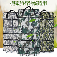 Large Capacity 158 Airline Carry-On Waterproof Foldable Travel Bag Student Dorm Bag Moving Wheeled Luggage Bag