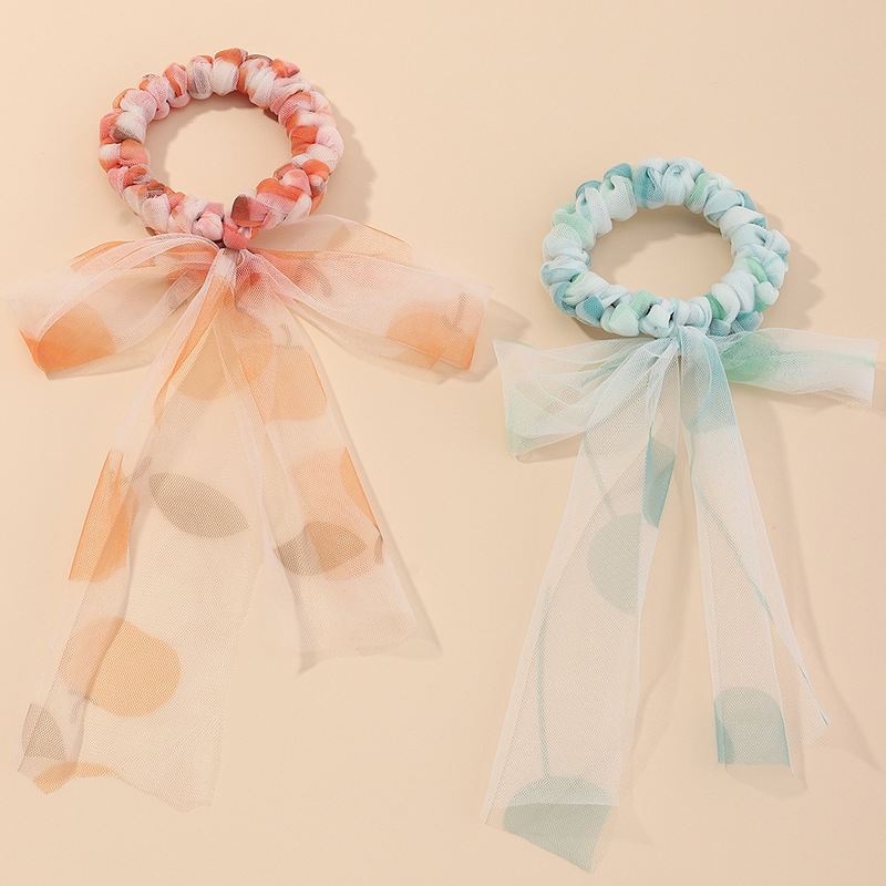 Fashion Bow Knot Hair Ring Fairy Streamer Hair Rope Fresh Sweet  Ponytail Head Rope Set display picture 1