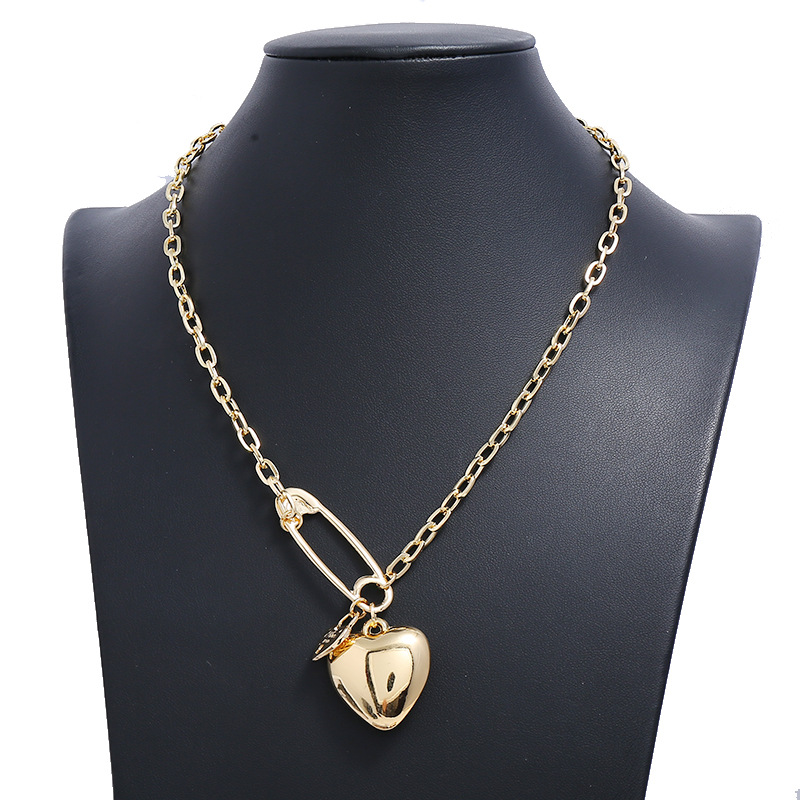 Cute Three-dimensional Pendant Clavicle Chain New Simple Love Pin Sweater Chain Wholesales Yiwu Suppliers China display picture 3