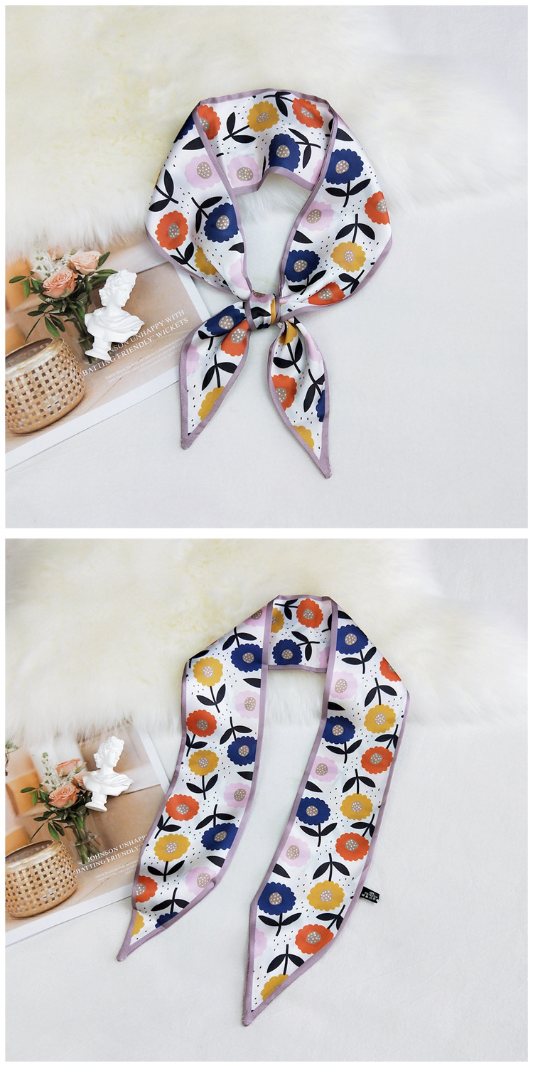 Foulard En Soie Double Face À Angles Vifs Korea display picture 9