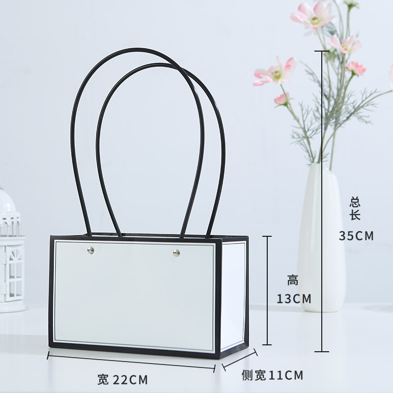 Bolsa de arreglos florales de papel kraft, paquete de ramo, caja de mano al por mayor, floristería, arte floral, material de embalaje de bricolaje, bolsa de mano de flores