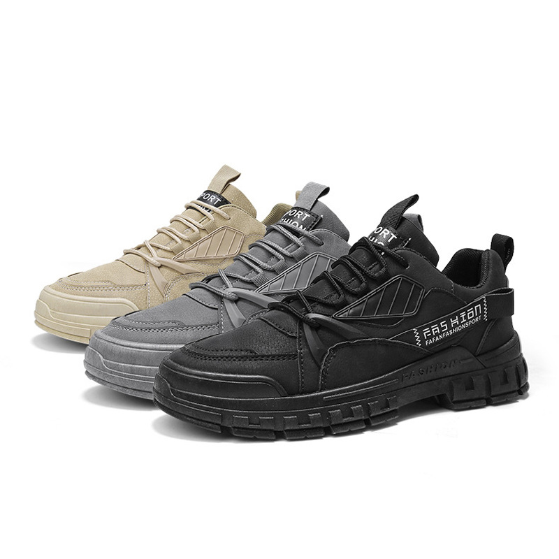 Chaussures basses décontractées en coton pour hommes, chaudes et en velours d'automne et d'hiver, travaux de chantier de sport, bottes Martin imperméables,_voghion.com