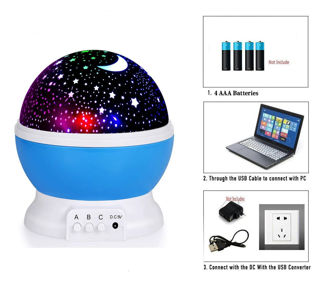 LED rotating starry sky, lamp with projector, lantern for bed, Amazon, Birthday gift