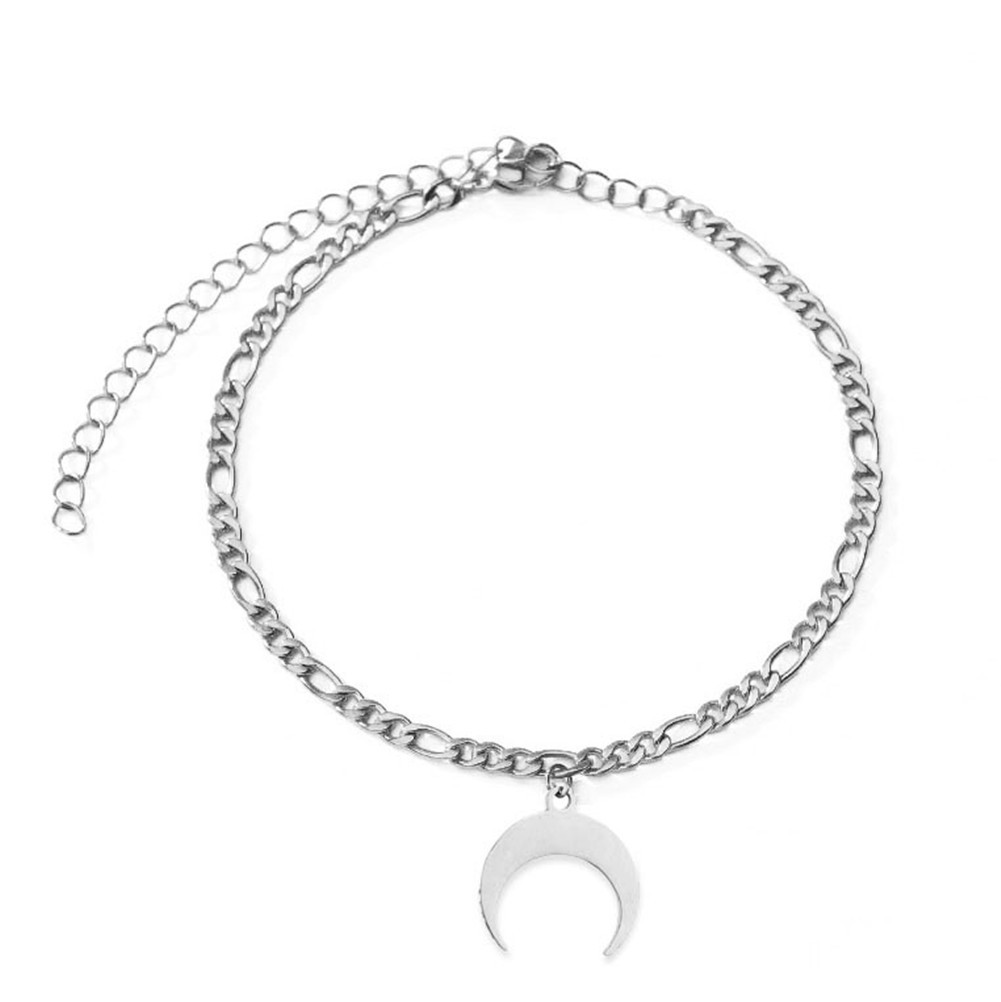 Simple Style Moon Stainless Steel Women's Anklet display picture 1