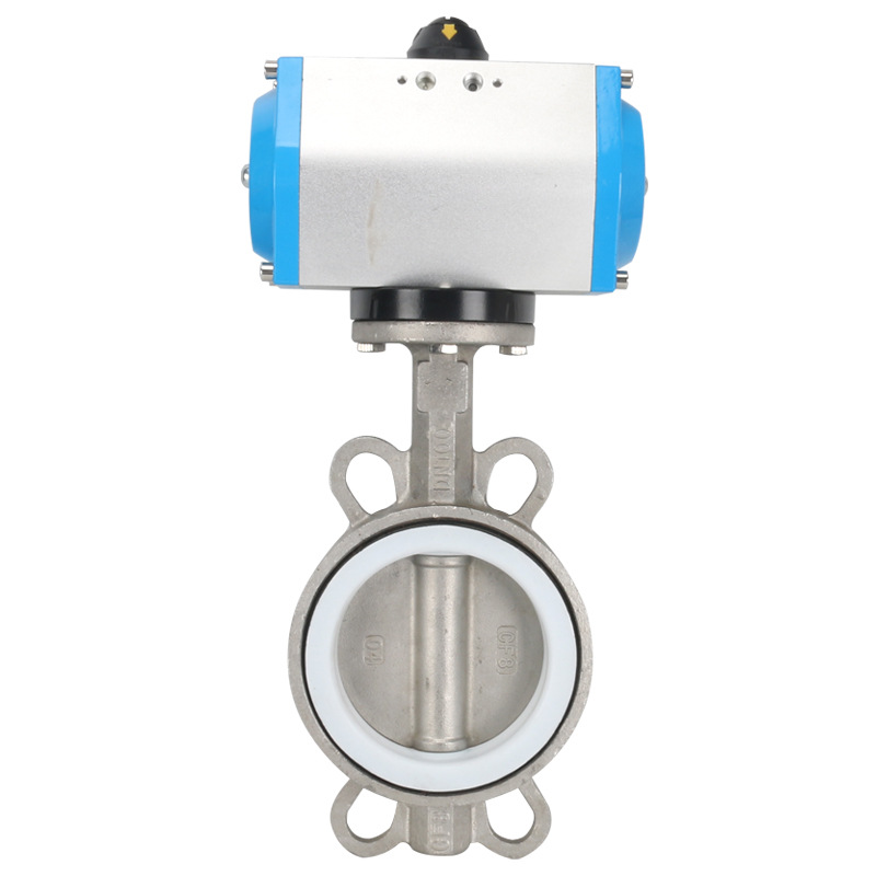D671F 气动四氟不锈钢蝶阀DN50 65 80 100 125 150 200 250 300
