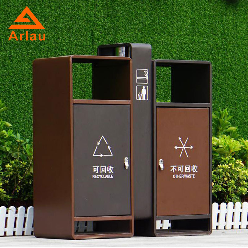 批发户外不锈钢垃圾桶单桶金属垃圾桶分类垃圾箱多色选择