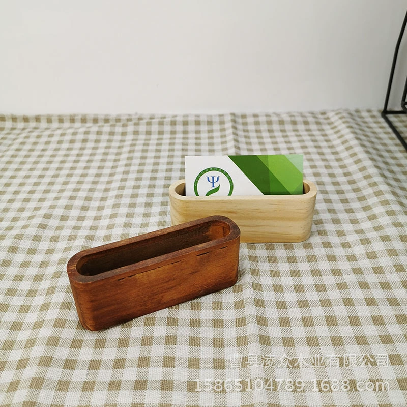 Креативная коробка для визитных карточек из цельного дерева, настольная Персонализированная деревянная полка для визитных карточек, настольная визитница, мужская и женская деловая большая емкость