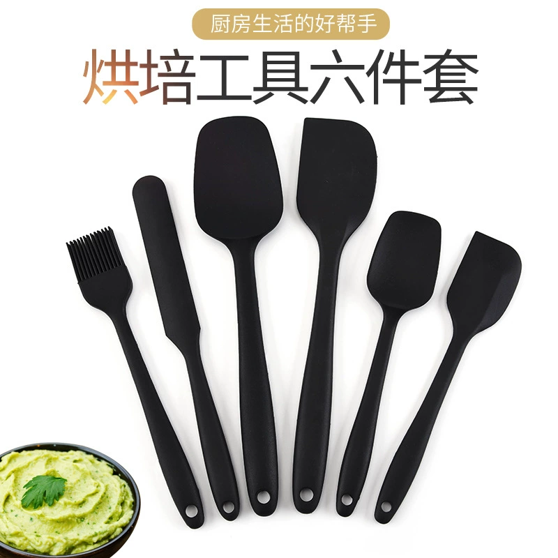 Silicone kitchenware, set, cream scraper, 6 pieces