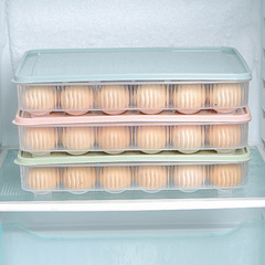 Covered Egg Storage Box Refrigerator Egg Preservation Box Household Egg Storage Rack Shockproof Egg Holder 24 Compartments Multi-layer Egg Tray Egg Rack