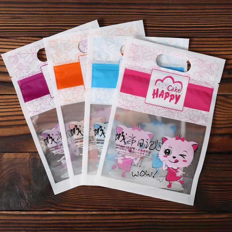 自封袋密封食品袋开窗雪花酥糖果小零食定制干果零食茶叶包装袋子