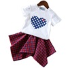 Little girl Korean two piece suit girls’ Cotton Top Girls’ versatile skirt