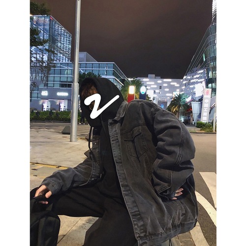 Autumn Men's Denim Jacket Korean Style Trendy Workwear Youth Hong Kong Style Loose BF Top Casual Versatile Outerwear