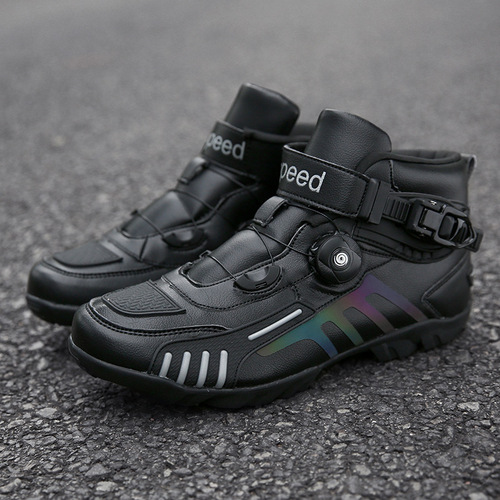  New Motorcycle Riding Shoes for Men and Women, Four-Season Off-Road Motorbike Boots, Racing Short Boots, Winter Motorcycling Gear