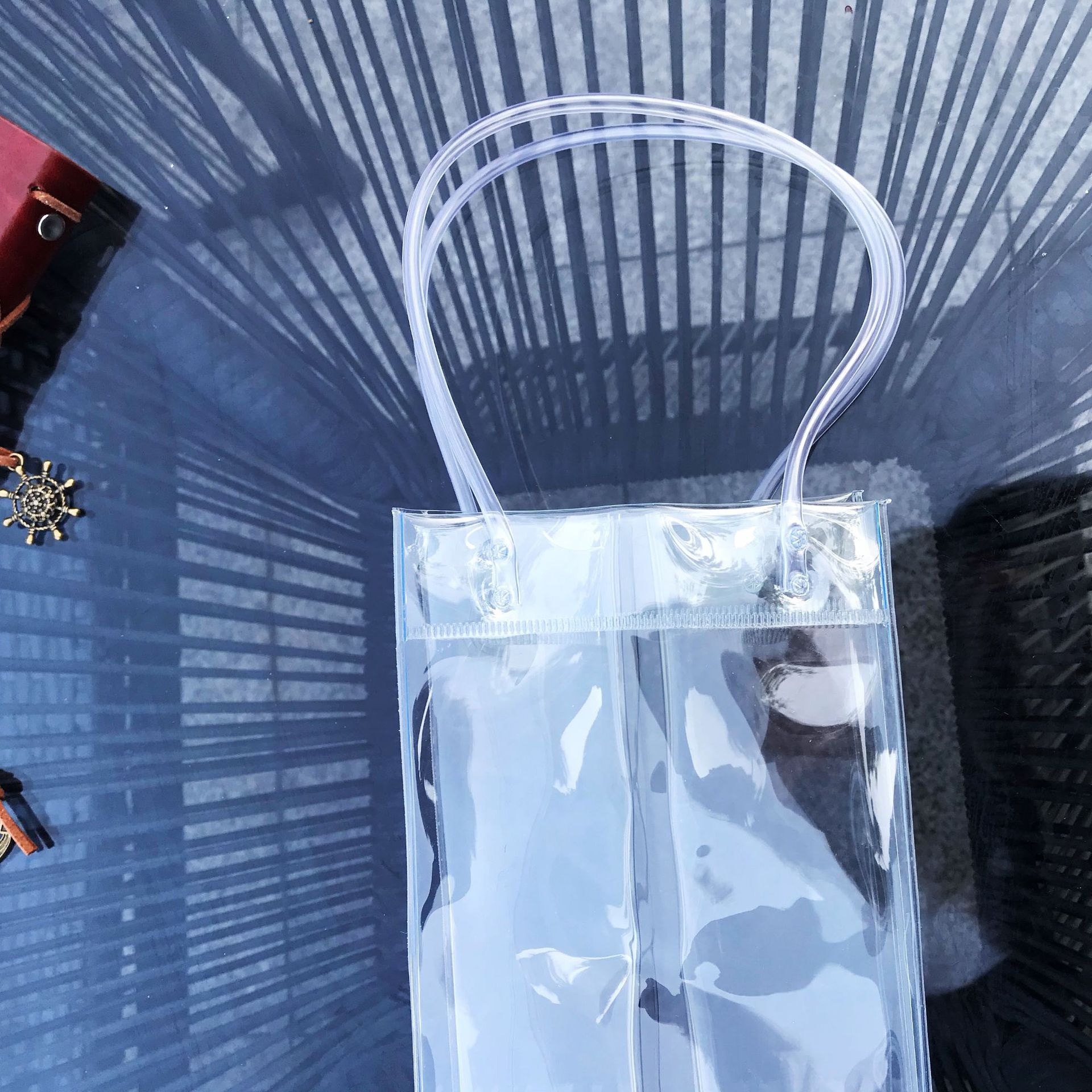 Ice bag Red wine ice bag, wine bag, thickened flower gift, PVC transparent handbag in stock, LOGO available pic 7