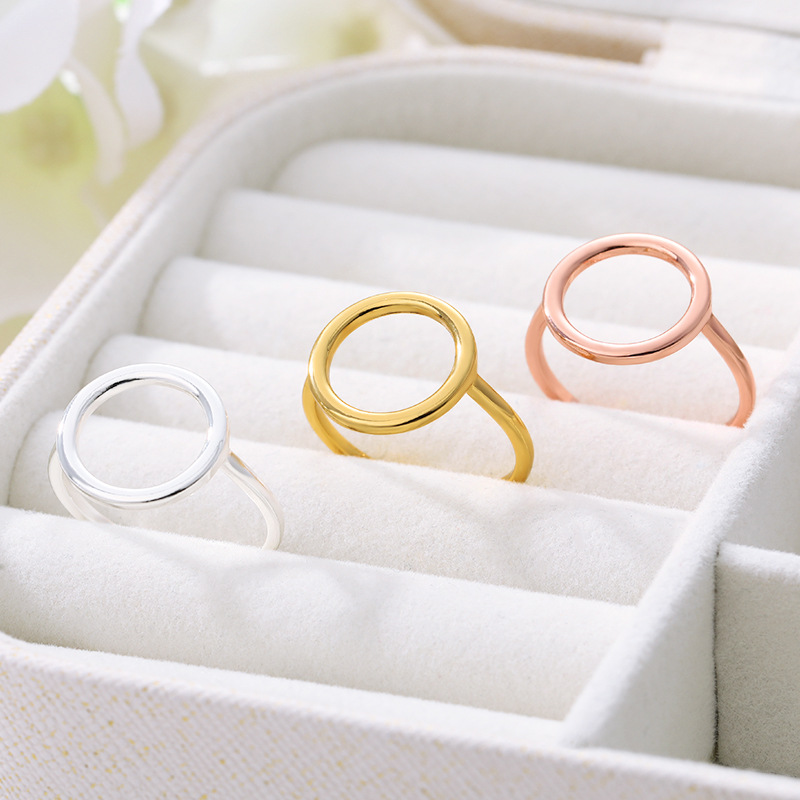 Circle Pattern Women'S Gender 1 Piece Fashion Circle Stainless Steel Plating Open Ring