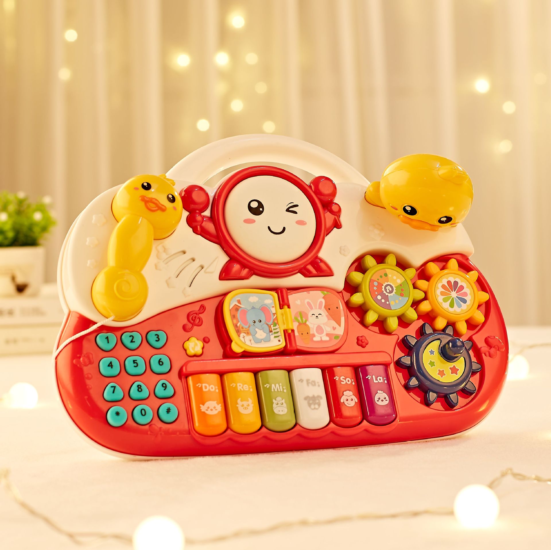 雅诺多功能电子琴 婴儿益智玩具0-1-3岁 儿童早教益智电话机玩具