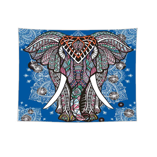 亚马逊新款北欧ins挂布装饰大象波西米亚挂毯曼陀罗壁毯来图定制