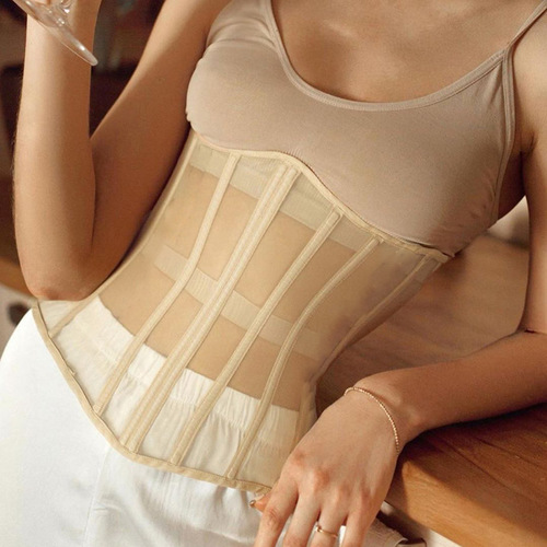 Mesh waistband belly shapers slim corset women's slim knit inside and outside with sexy wrapped chest