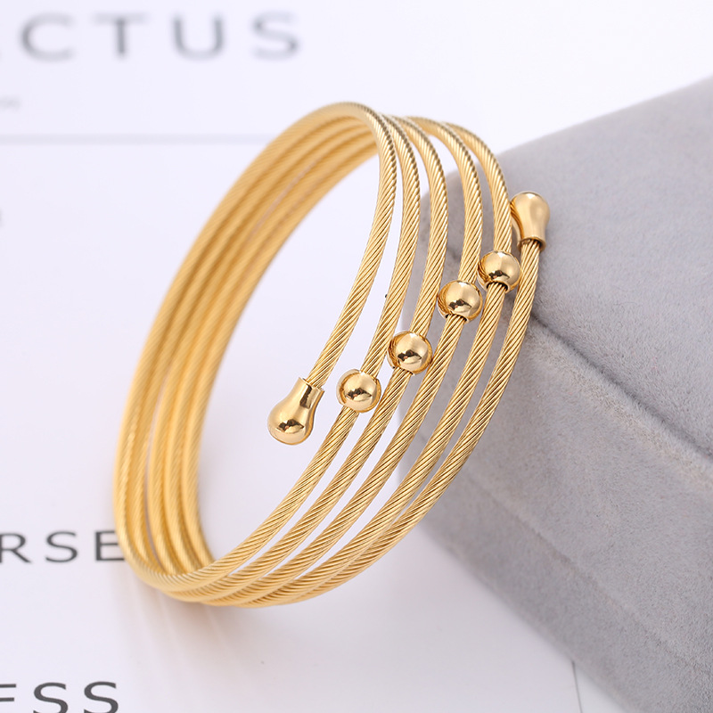 Wholesale Casual Solid Color Titanium Steel Bangle display picture 1