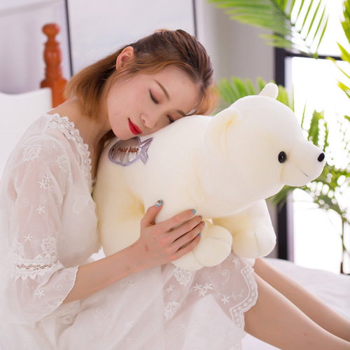 Polar Bear Doll New Simulation Little White Bear Plush Toy Printed LOGO Doll Holiday Gift Manufacturer Wholesale