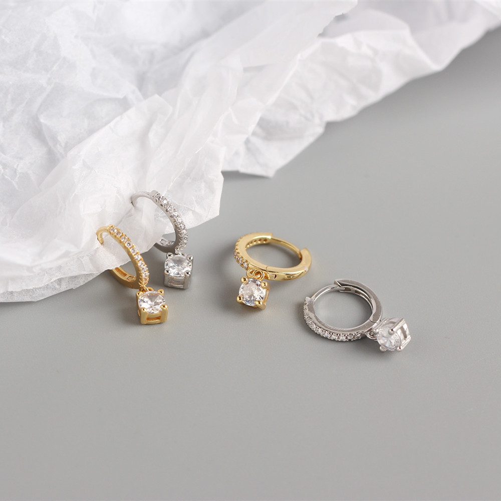 Geometric Fashion 925 Sterling Silver Gem Plating Earrings display picture 7