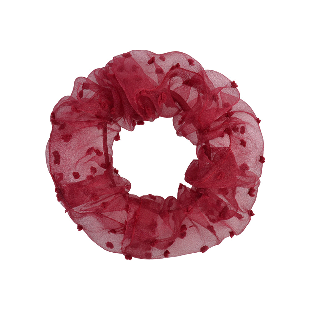 New Solid Color Net Yarn Hair Scrunchies Set display picture 11