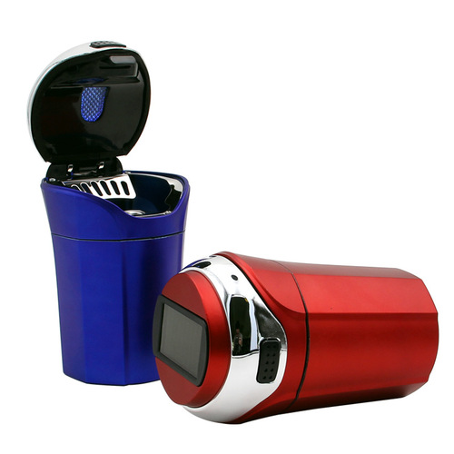Car Flash N12E Car Cigarette Ashtray Solar Charging Light Strip with Cover Creative Car Accessories