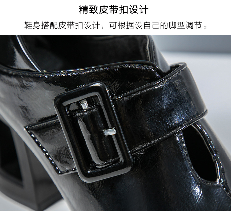 深口粗跟单鞋女2020新款高跟鞋