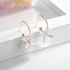 Summer South Korean silver needle, goods, earrings, fashionable zirconium from pearl, silver 925 sample