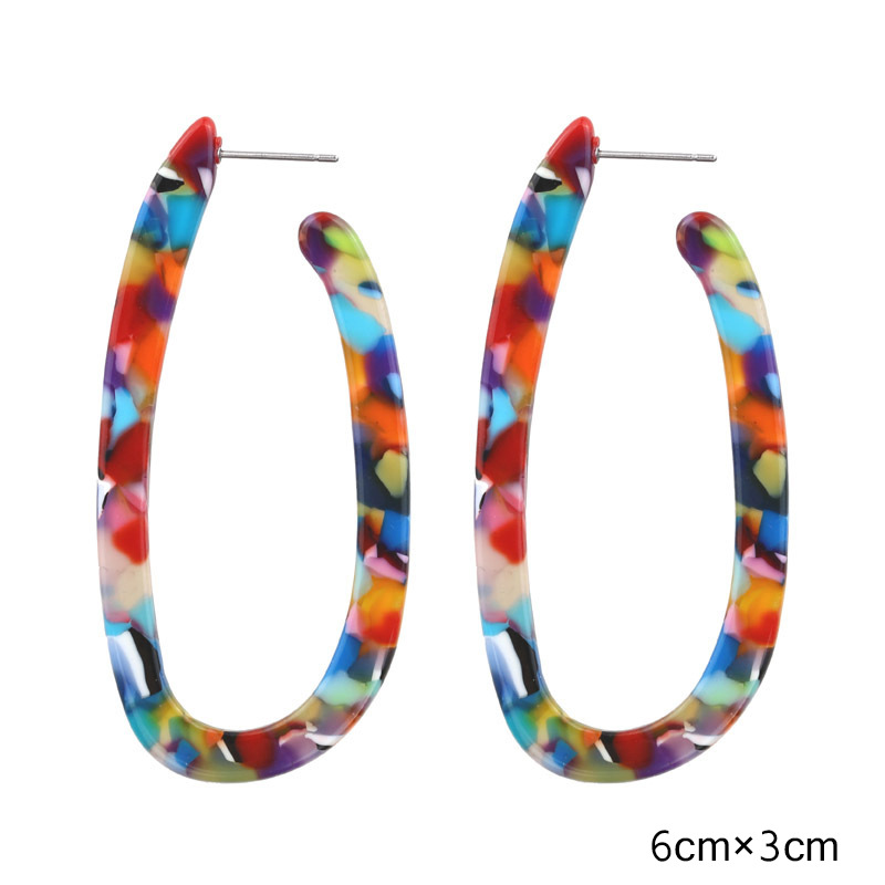1 Pair Simple Style U Shape Acetic Acid Sheets Stoving Varnish Women's Ear Studs display picture 4