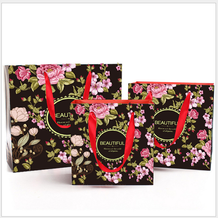 Bolso de niña de abanico, mini bolsa de regalo portátil de alto valor, bolsa de papel para ropa, bolsa de papel, bolsa de regalo, bolsa de papel blanca